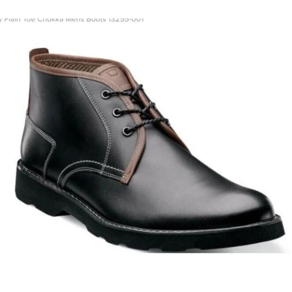 Florsheim Casey Chukka Boot 13255 Mens Black Leather Lace Up Dress Boots 13